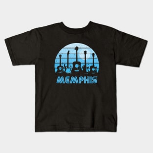 Retro Sunset Memphis Guitars Kids T-Shirt